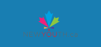 Logo of NewYouth on blue background