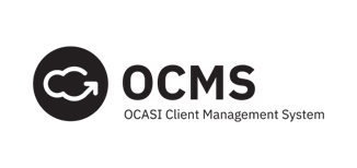 Logo of OCMS in black on white background