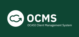 Logo of OCMS on green background