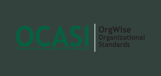 Logo of OrgWise on gray background