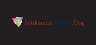 Logo of SettlementAtWork on black background