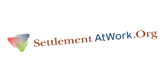 Logo of SettlementAtWork stretched and rotated