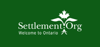 Logo of Settlement.Org in white on green background