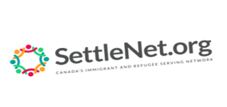 Logo of SettleNet stretched and rotated