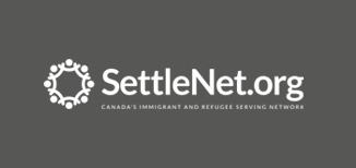 Logo of SettleNet in white on gray background