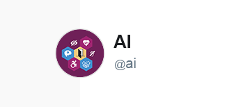 Symbol of AI on purple background