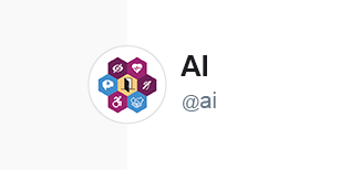 Symbol of AI on white background