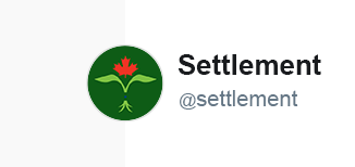 Symbol of Settlement.Org on green background